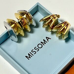 MISSOMA BRAND Two modern Earring set Gold and Silver Hoop Style